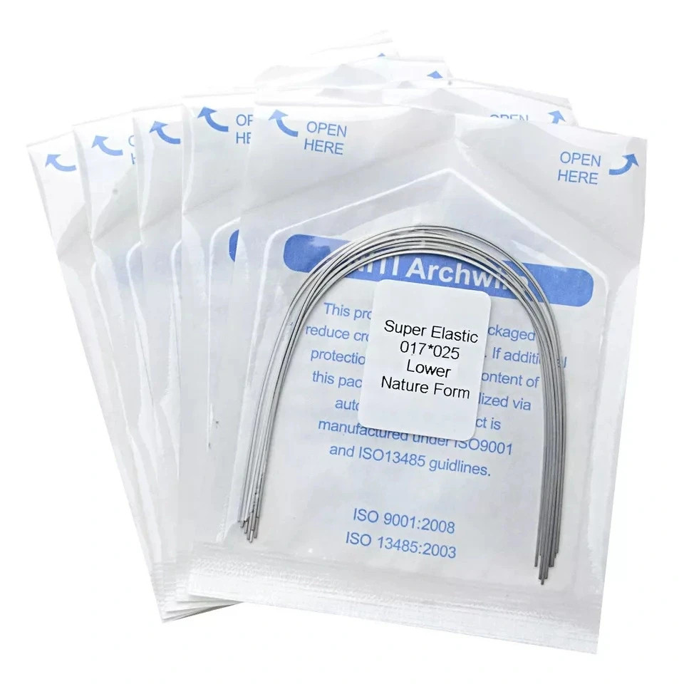 10-100x Dental Ortho Arch Wire Niti Super Elastic Round Rectangular Natural Form