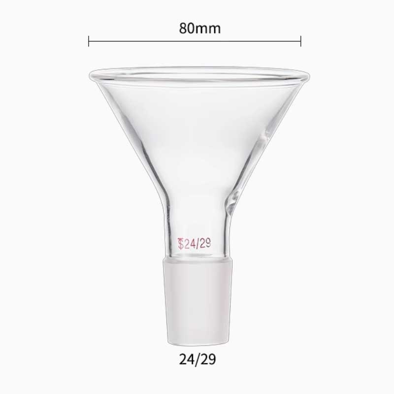 80mm Transparent Glass Funnel with 24/29 Standard Joint Laboratory Glassware
