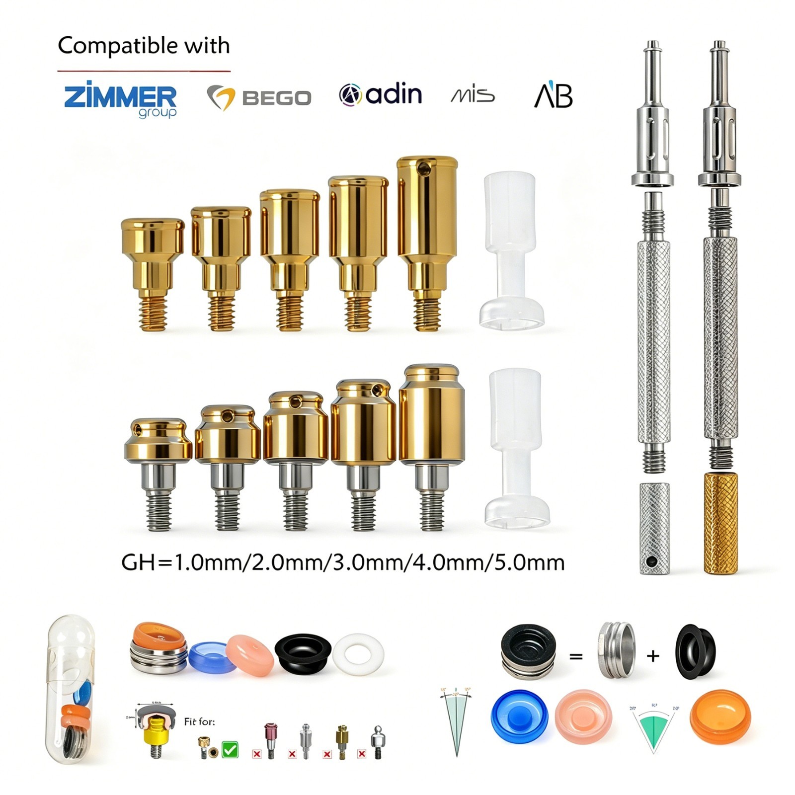 Dental Zest Locator Overdenture Abutment & Accessories for Multi Implant Systems