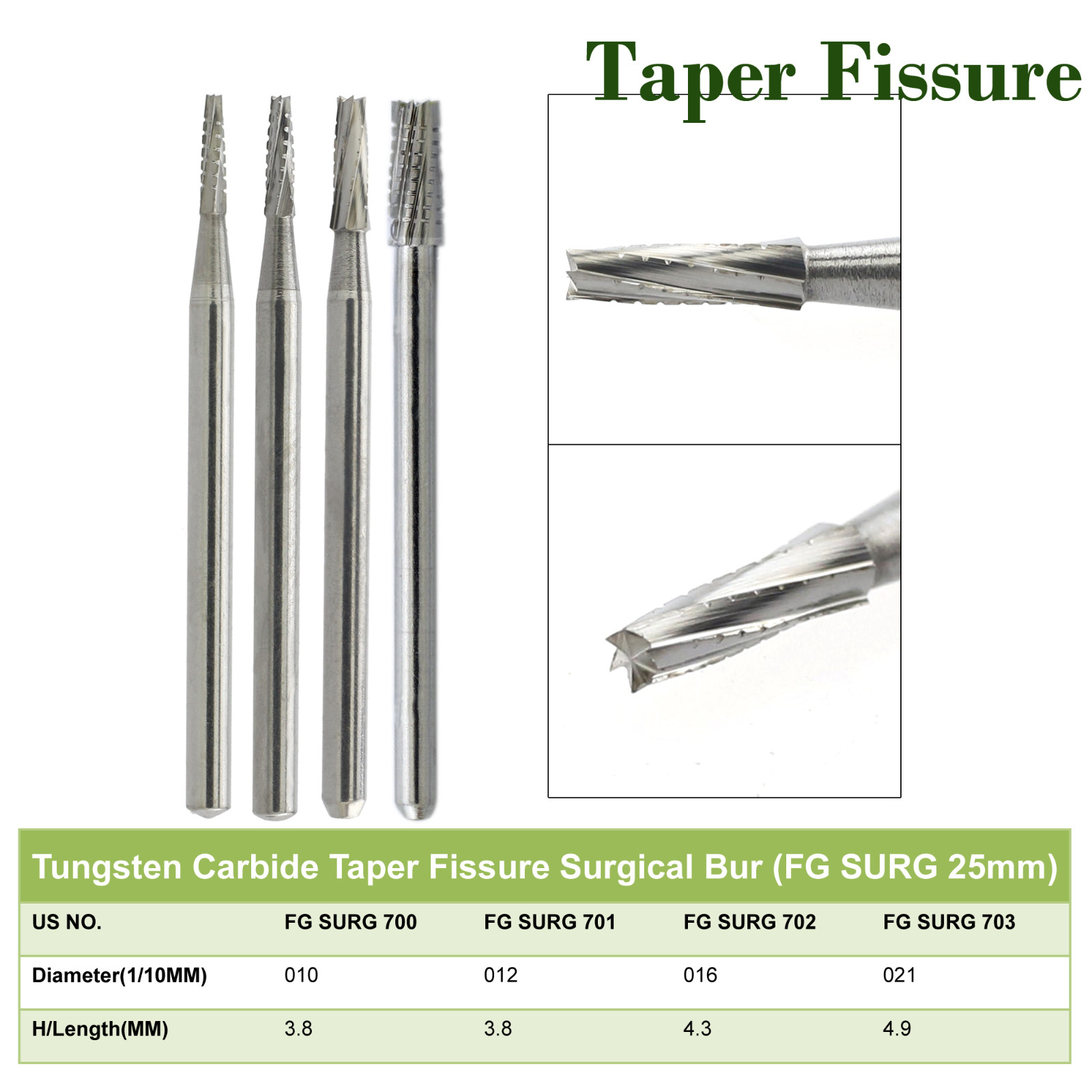 Wave Dental Carbide Burs FGOS Surgical Length 25mm Friction Grip FG 19mm Round