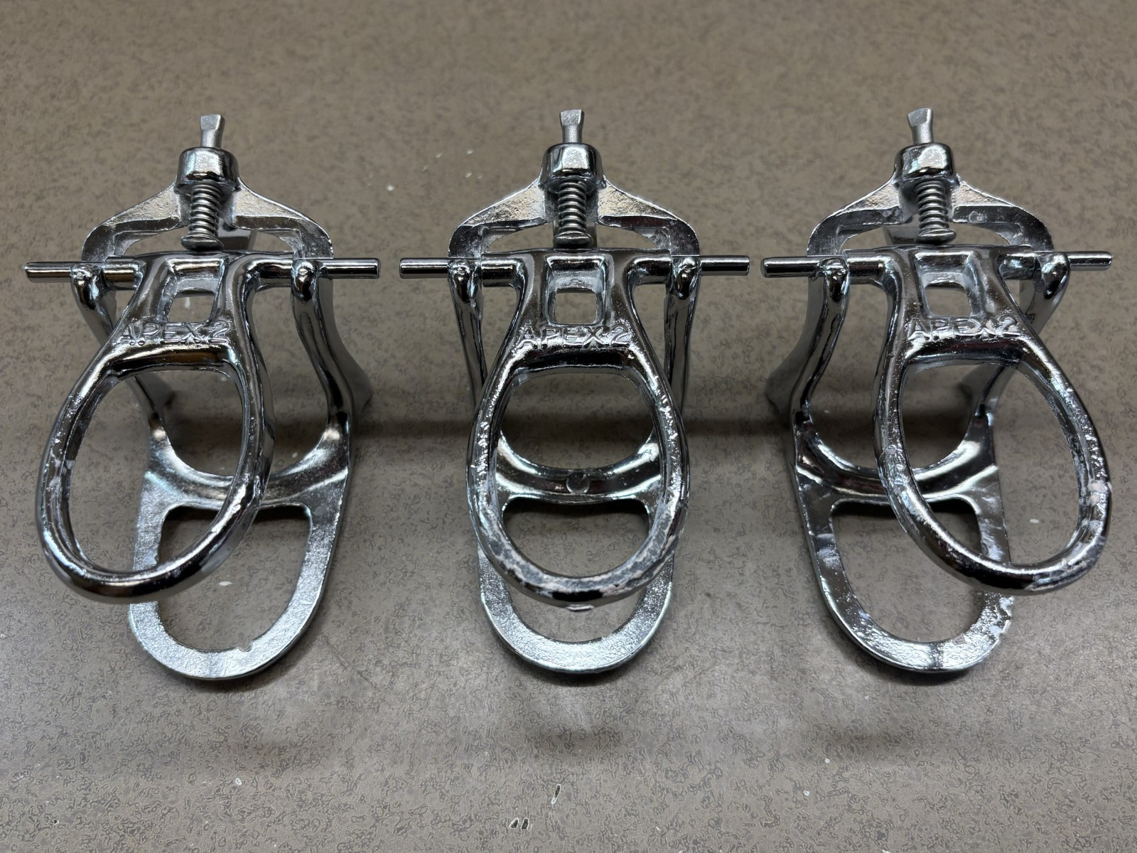 Lot of 3 Apex 2 Dental Articulators Model Mount Occlusion Chrome Adjustable