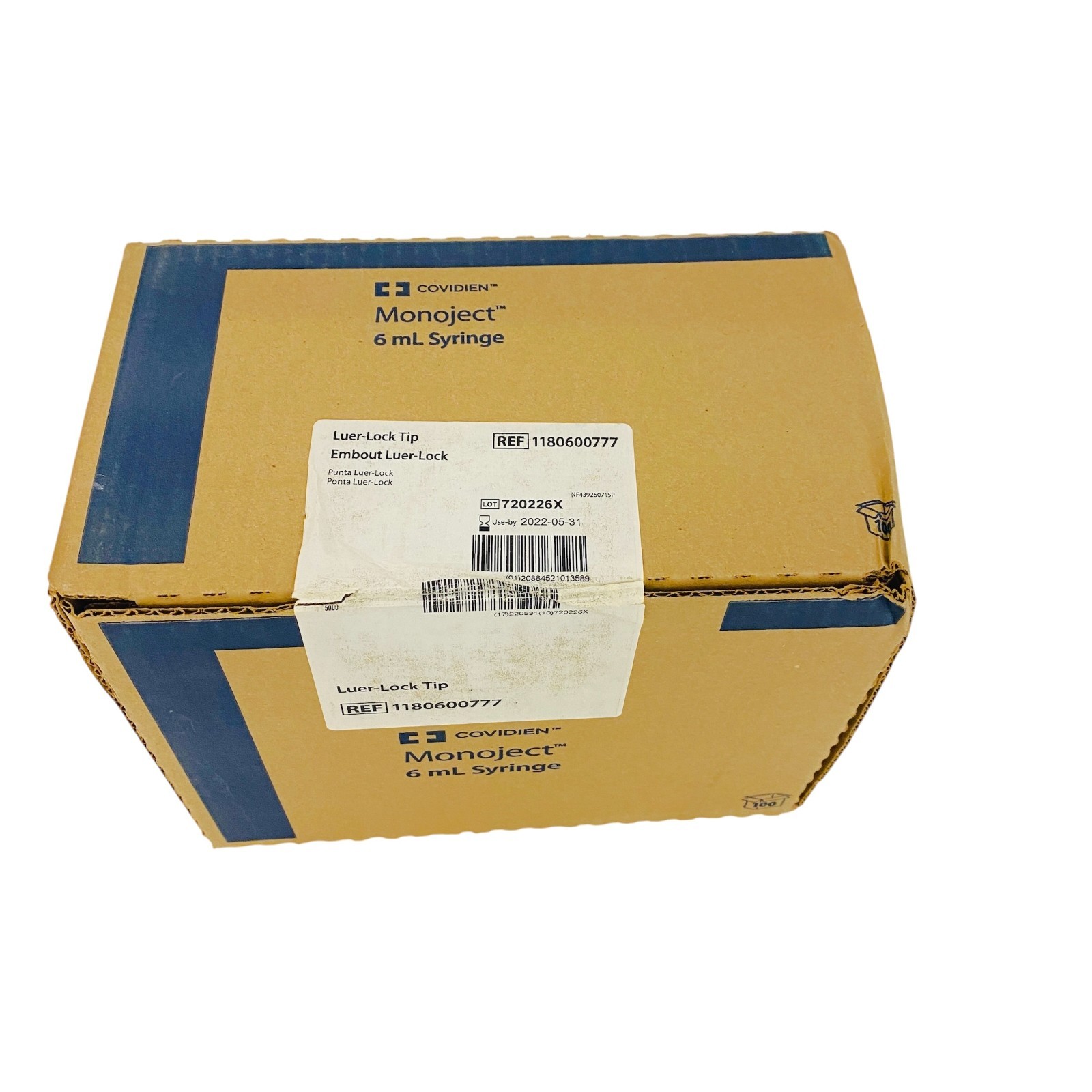 Covidien Monoject 6mL Syringes Luer-Lock Tip REF 1180600777 – Box of 100