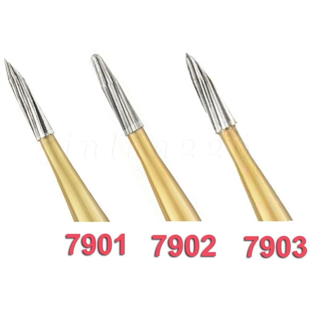 10Pc Dental Trimming & Finishing Drill Tungsten Carbide Flame Bur 7901 7902 7903