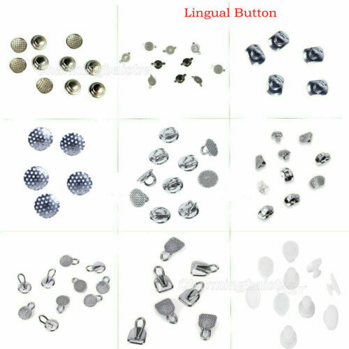 AZDENT Dental Orthodontic Lingual Buttons Bondable Round /Rectangular Mesh Base