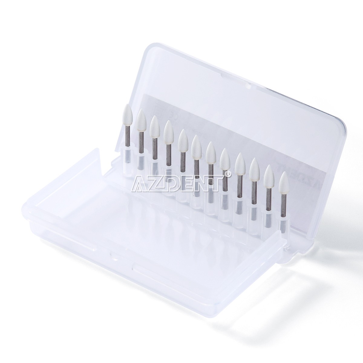 36pcs AZDENT Dental Flame White Stone Polishing FG Burs Abrasion Point Bur FL2