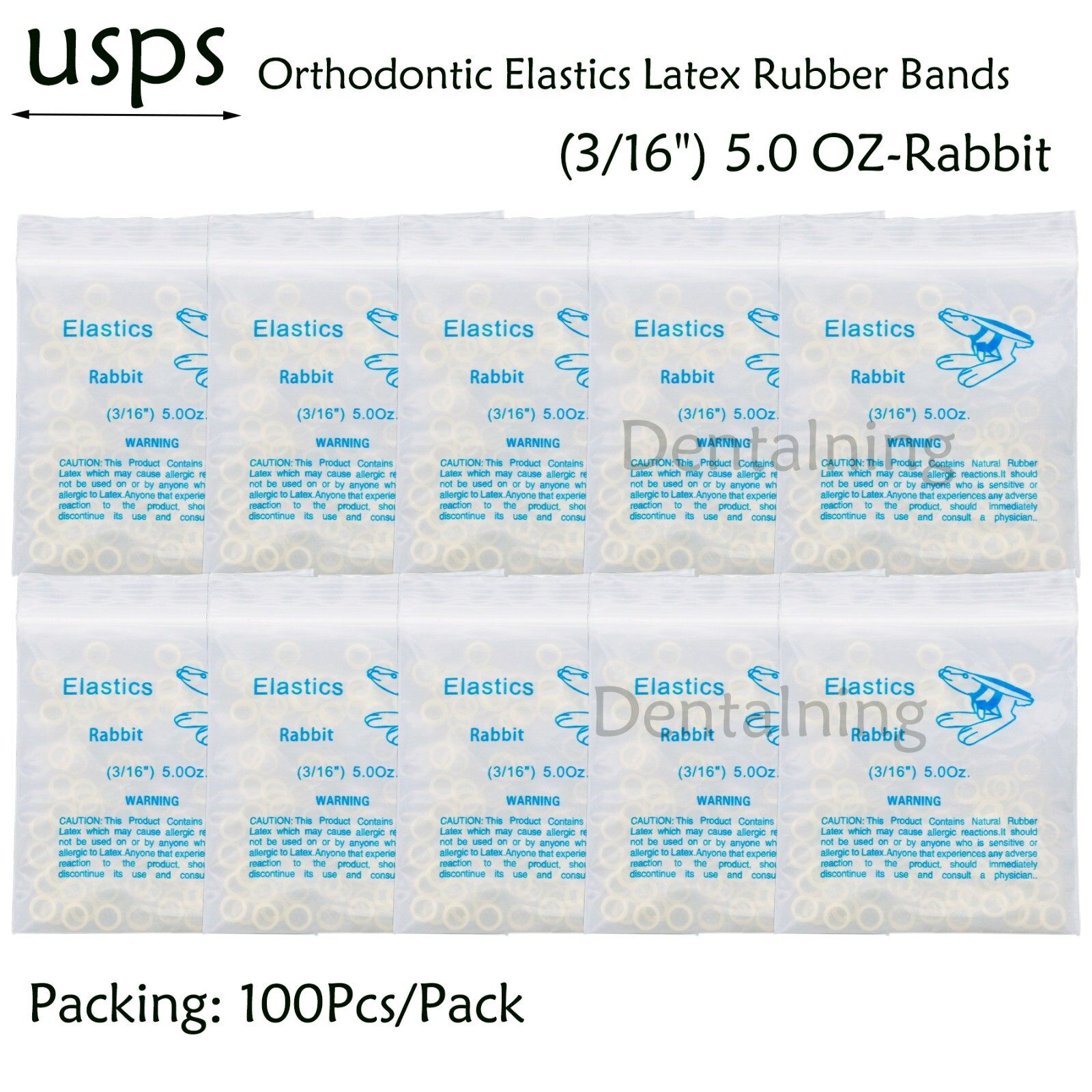 US Dental Ortho Elastics Latex Braces Orthodontic Rubber Bands 3.5 5.0 6.5 OZ