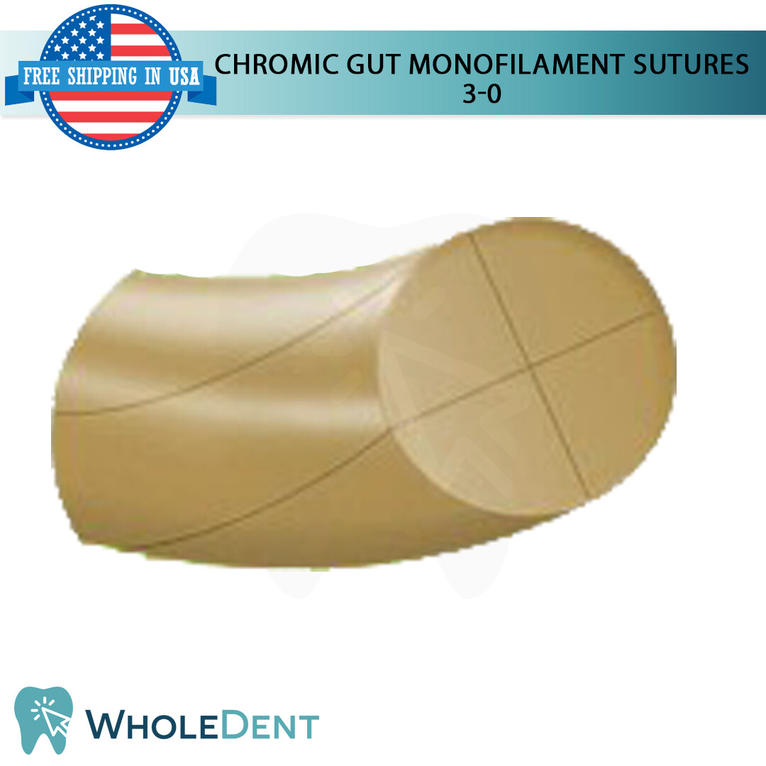 Chromic Gut Collagen Dental Thread 3/8 Circle Reverse Sterile 3-0/4-0/5-0