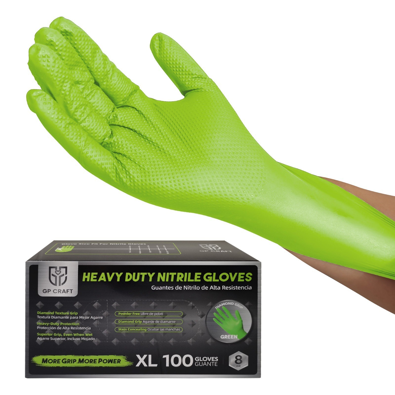 100-Count Heavy-Duty Industrial Nitrile Gloves: 8 Mil & Latex-Free (Large)