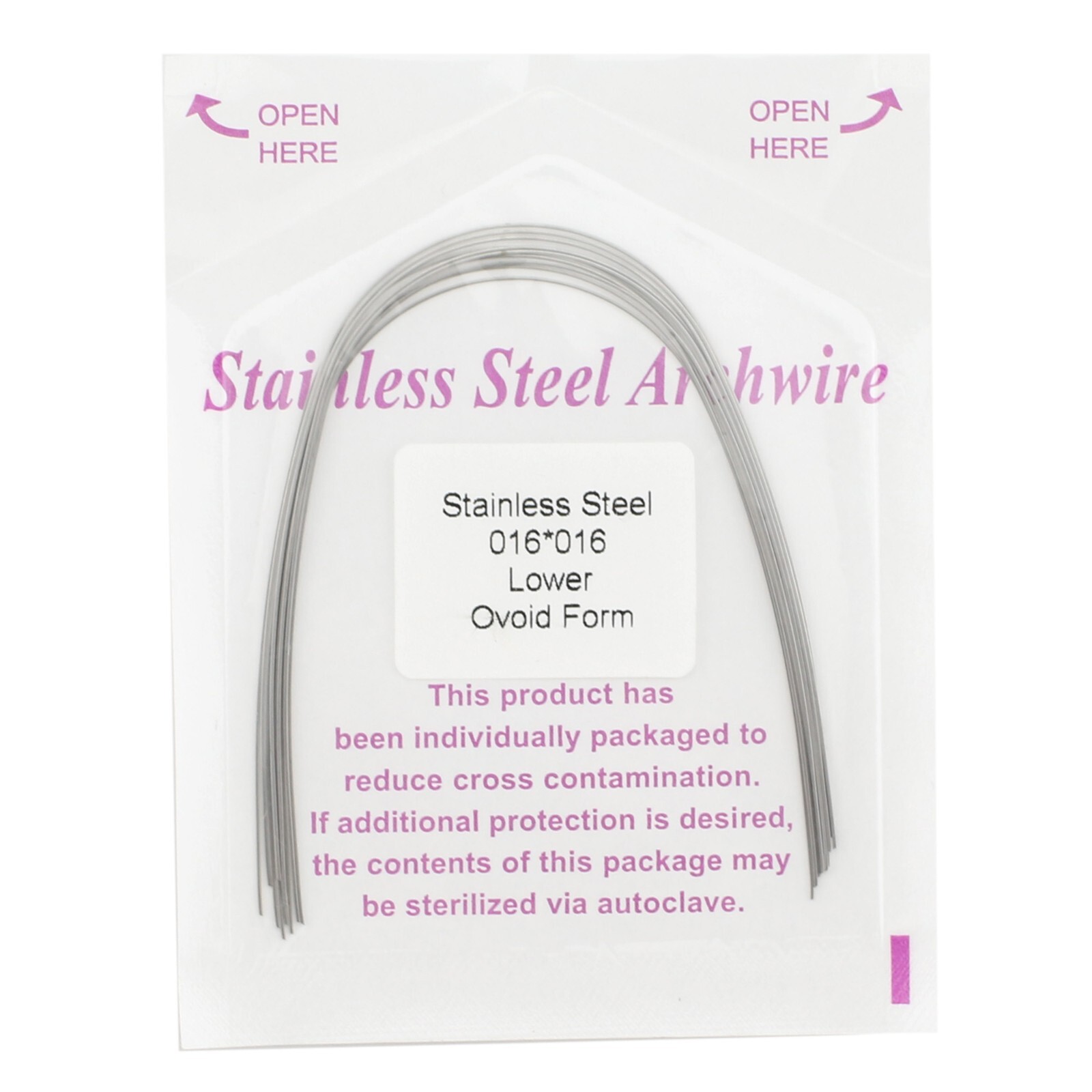 Dental Orthodontic Arch Wire Rectangular Ovoid Stainless Steel 16×16 17×25 18×25