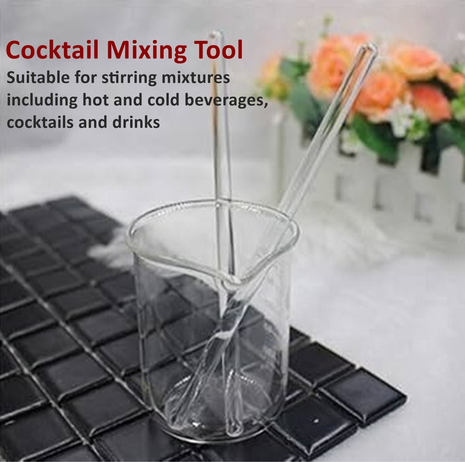 12 Pack Glass Stirring Rods 10″ Round ends for Science Education,Lab and Kitchen