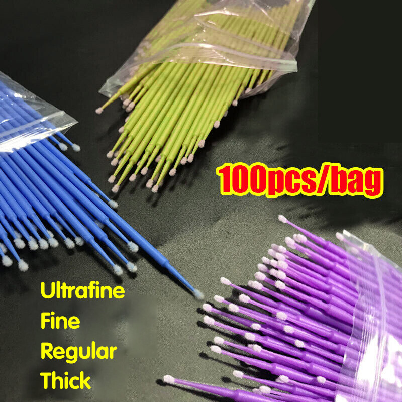 100Pcs Sale Swabs Disposable Mini Applicator Brush Stick Eyelash Extension Eye