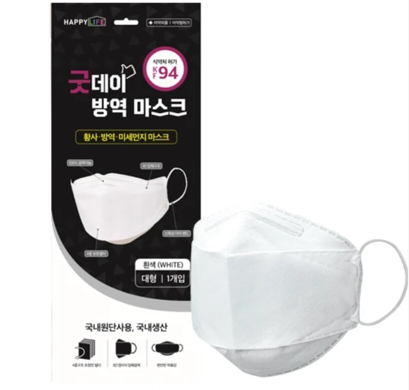 Happylife KF94 Korean Face Mask Made in Korea Medical Adults & Kids Goodday