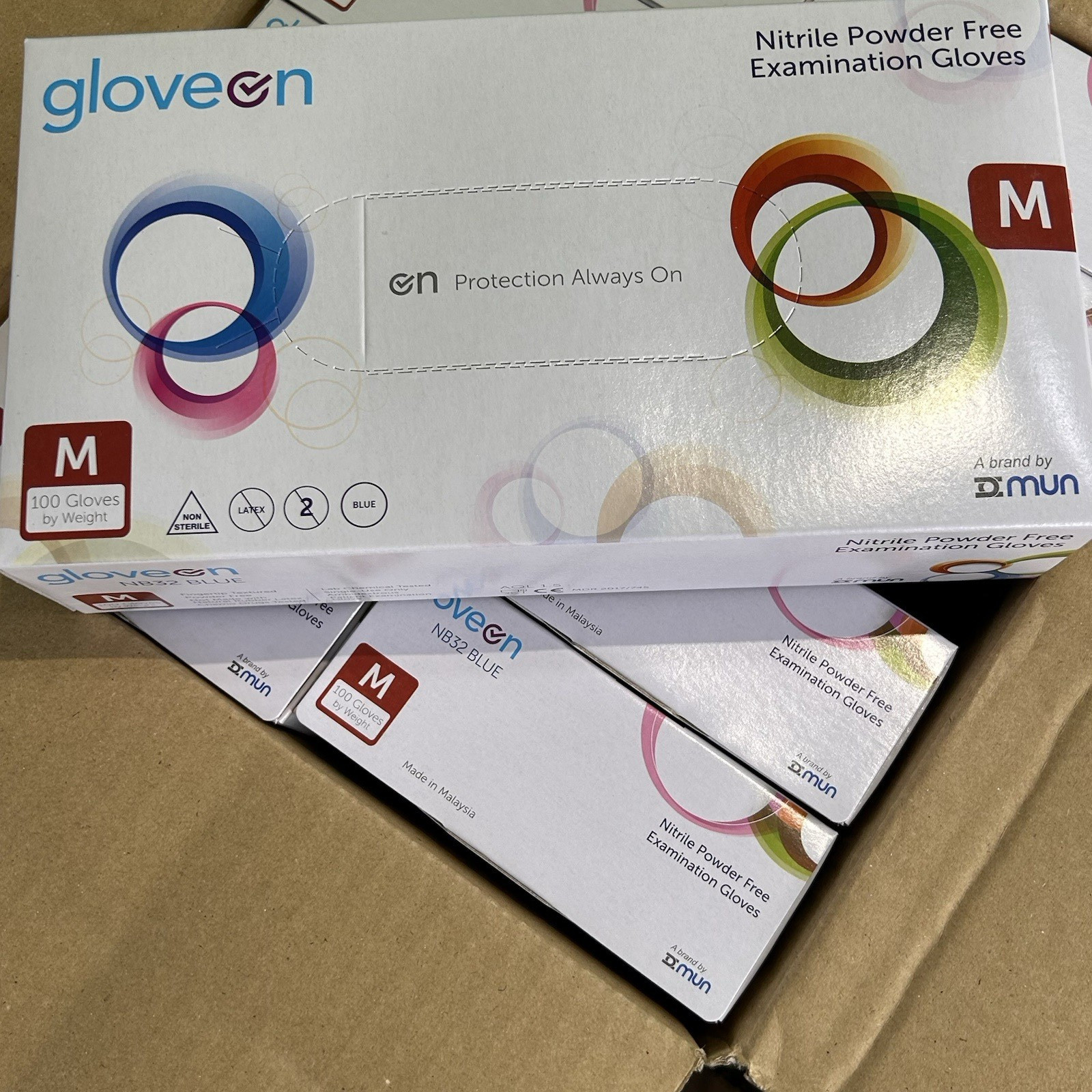 Nitril Exam Gloves – FREE SHIPPING 10 Pack of 100, Large/ Med Powder Free Blue