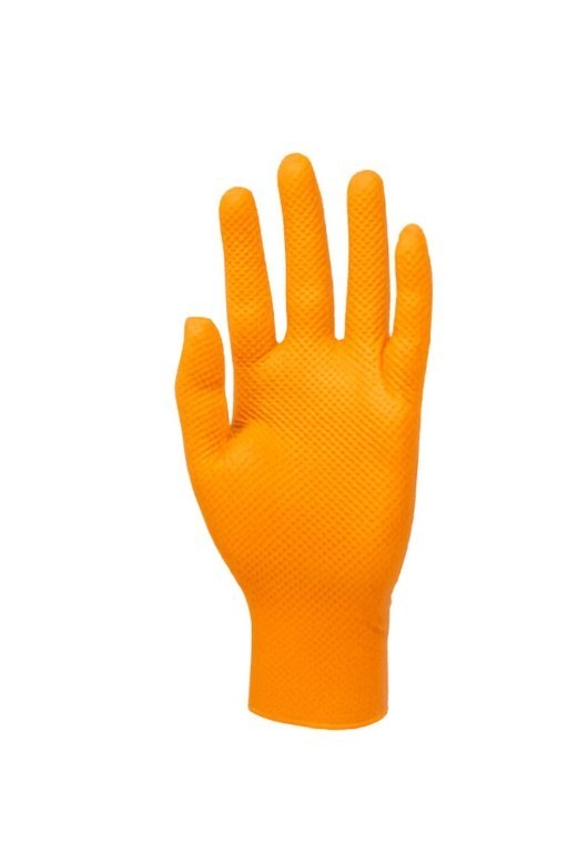 SureCare® LARGE 8 Mil Diamond Textured Orange Nitrile Sure-Tac Gloves (500)