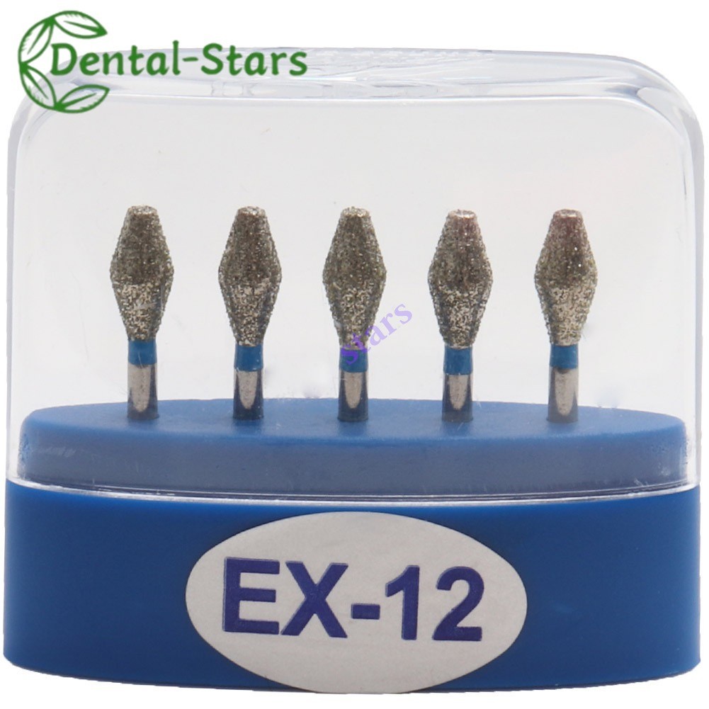 5Pcs/Box Dental FG Diamond Burs 10 Sizes EX 11-EX24 Bur For High Speed Handpiece