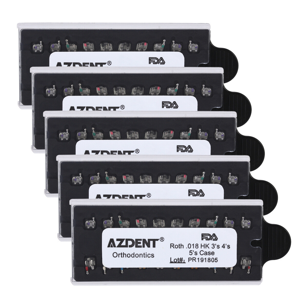 AZDENT Dental Orthodontic Monoblock MIM Bracket Braces Mini Roth/ MBT 018/ 022