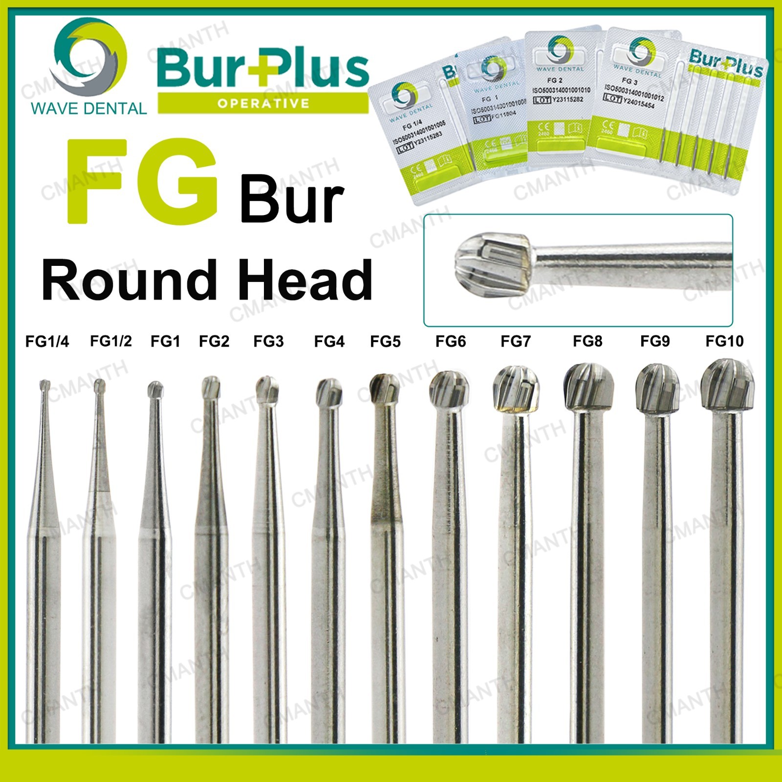 48 Types WAVE Dental Burs Tungsten Carbide Bur FG Series High Speed Drill Bits