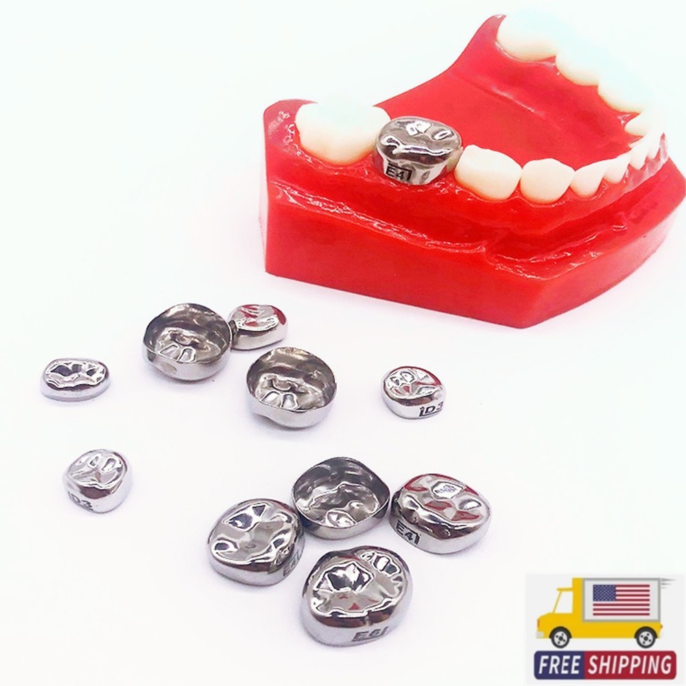 Dental Kids Primary Molar Crowns Stainless Steel Pediatric crown 48 Sizes USA