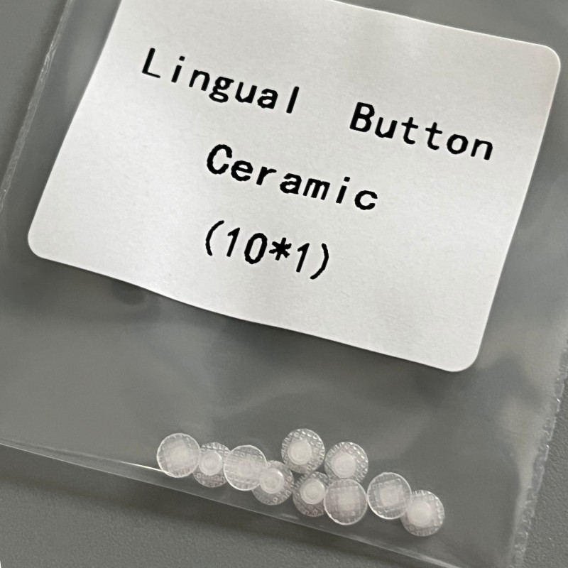10 Pcs/Pack Dental Orthodontic Ceramic Clear Lingual Button Bondable Round Base