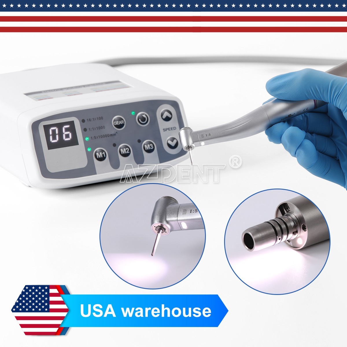 NSK Style Dental Brushless LED Electric Micro Motor 1:1 /1:5 /1:4.2 Handpiece