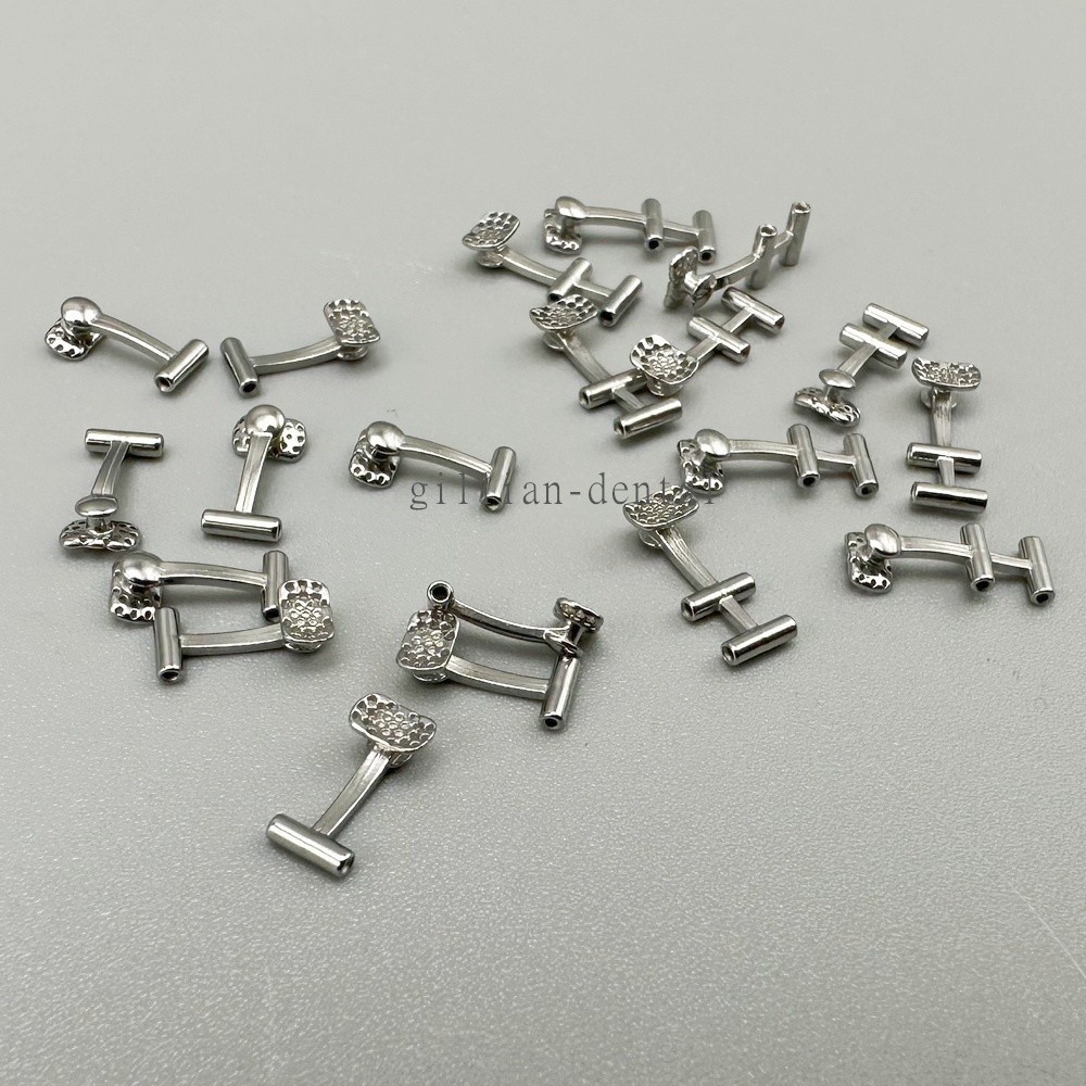 Dental Ortho Lingual Button with Tube Hole Base Tongue Side Buckle Single/Double