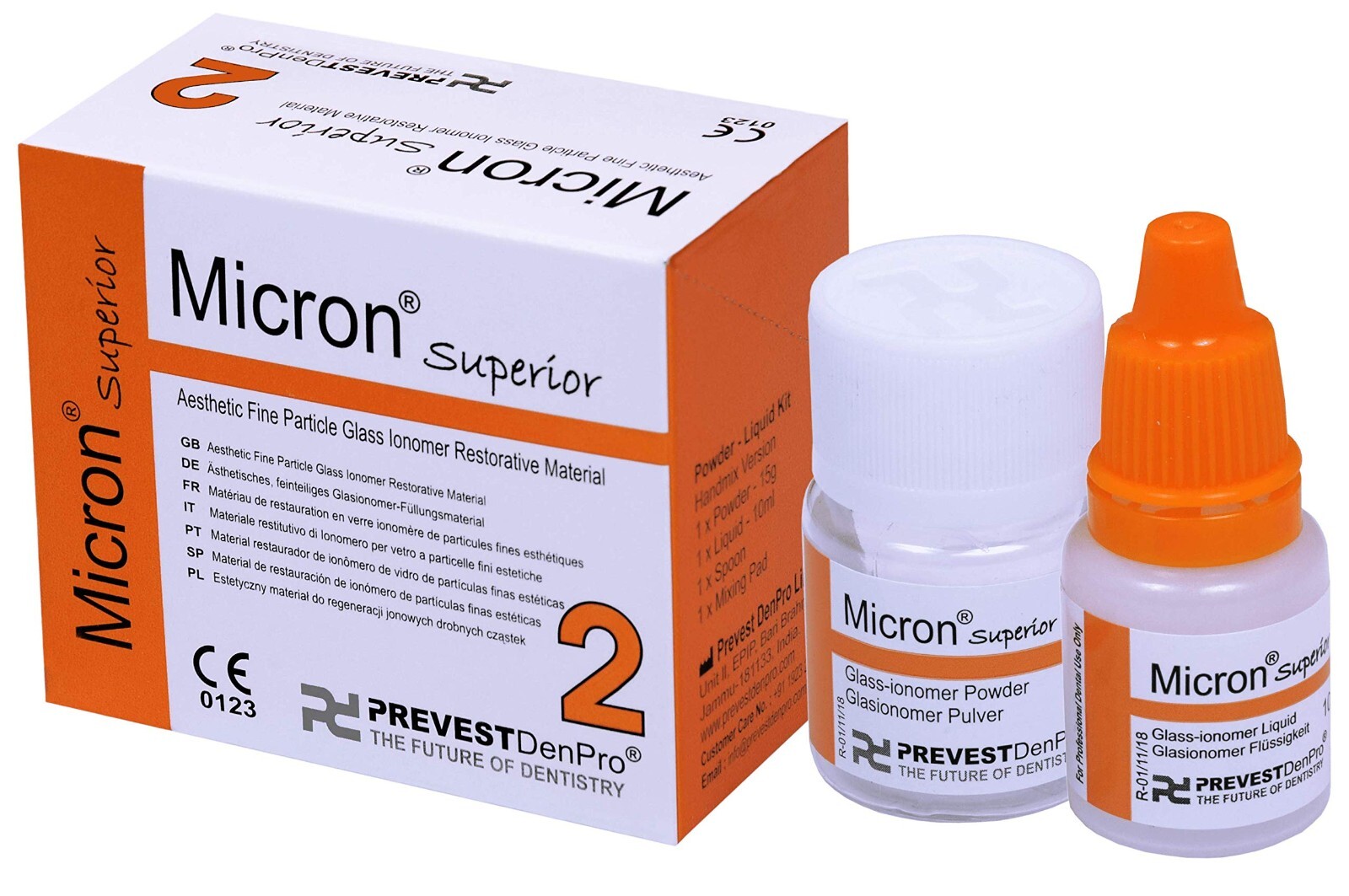 Micron Superior 2 Prevest Denpro Glass Ionomer Dental Cement Permanent Resto