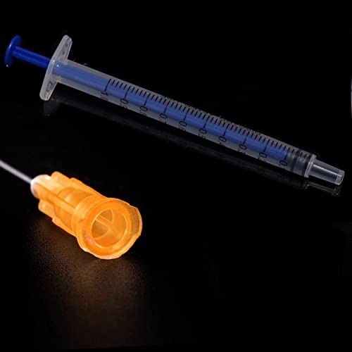 100 Pack 1ml Luer Slip Syringes with Caps, Individually Sealed for Labs & Crafts