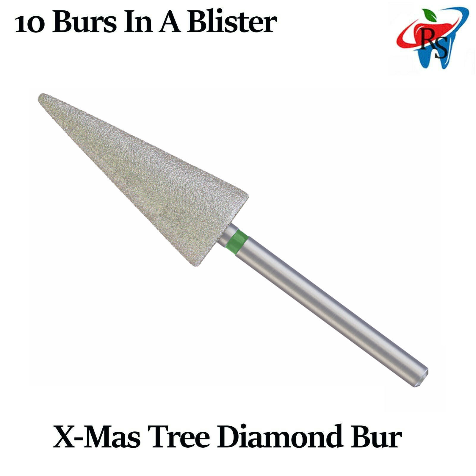 Dental FG Diamond Burs Drill High Speed Handpiece X-Mas Tree Cone 10pcs Pack