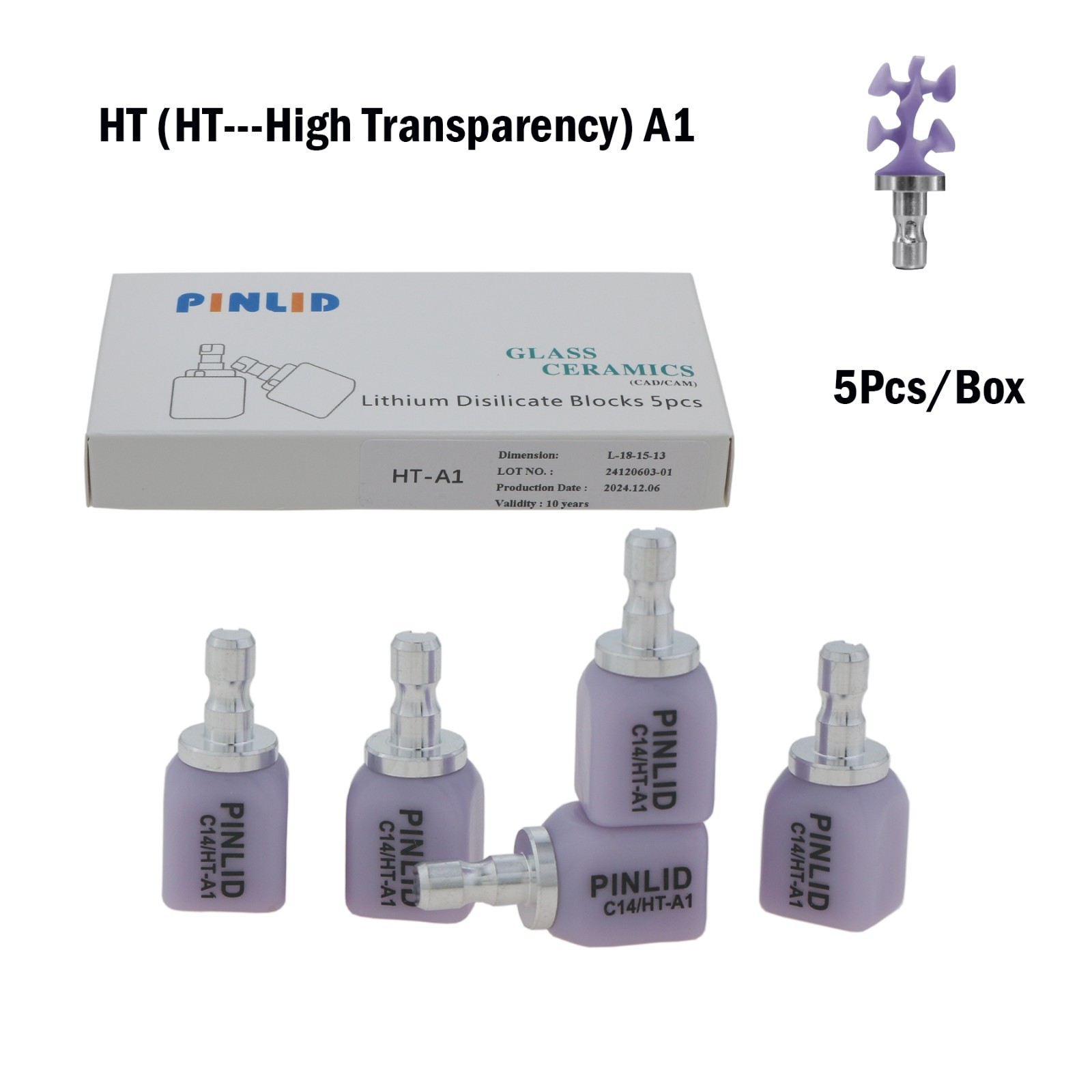 C14 Exam Lithium Disilicate Blocks CAD/CAM Dental Lab CEREC Compatible 5Pcs/Box