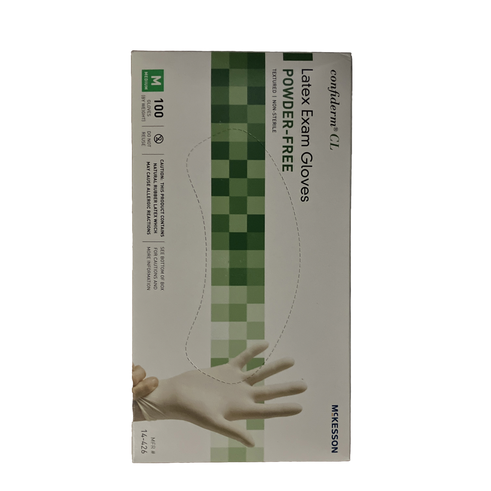 McKesson Confiderm Latex Exam Glove Standard Cuff Length MEDIUM 100 per Box