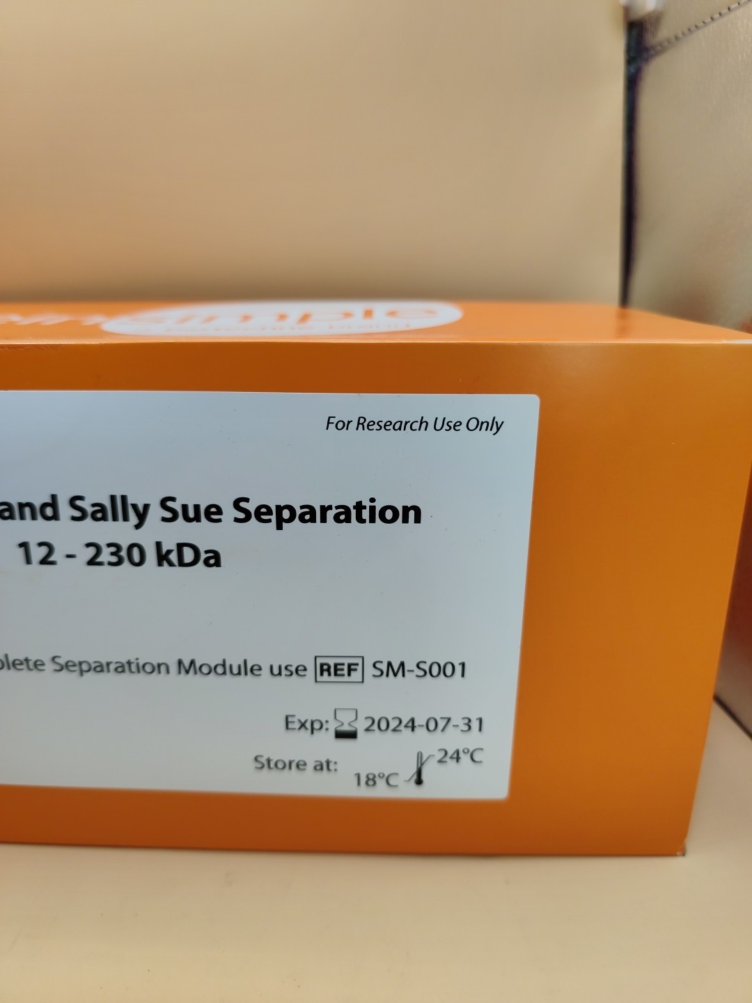 ProteinSimple 12-230 kDa Separation Module for Peggy Sue or Sally Sue 480 Capill