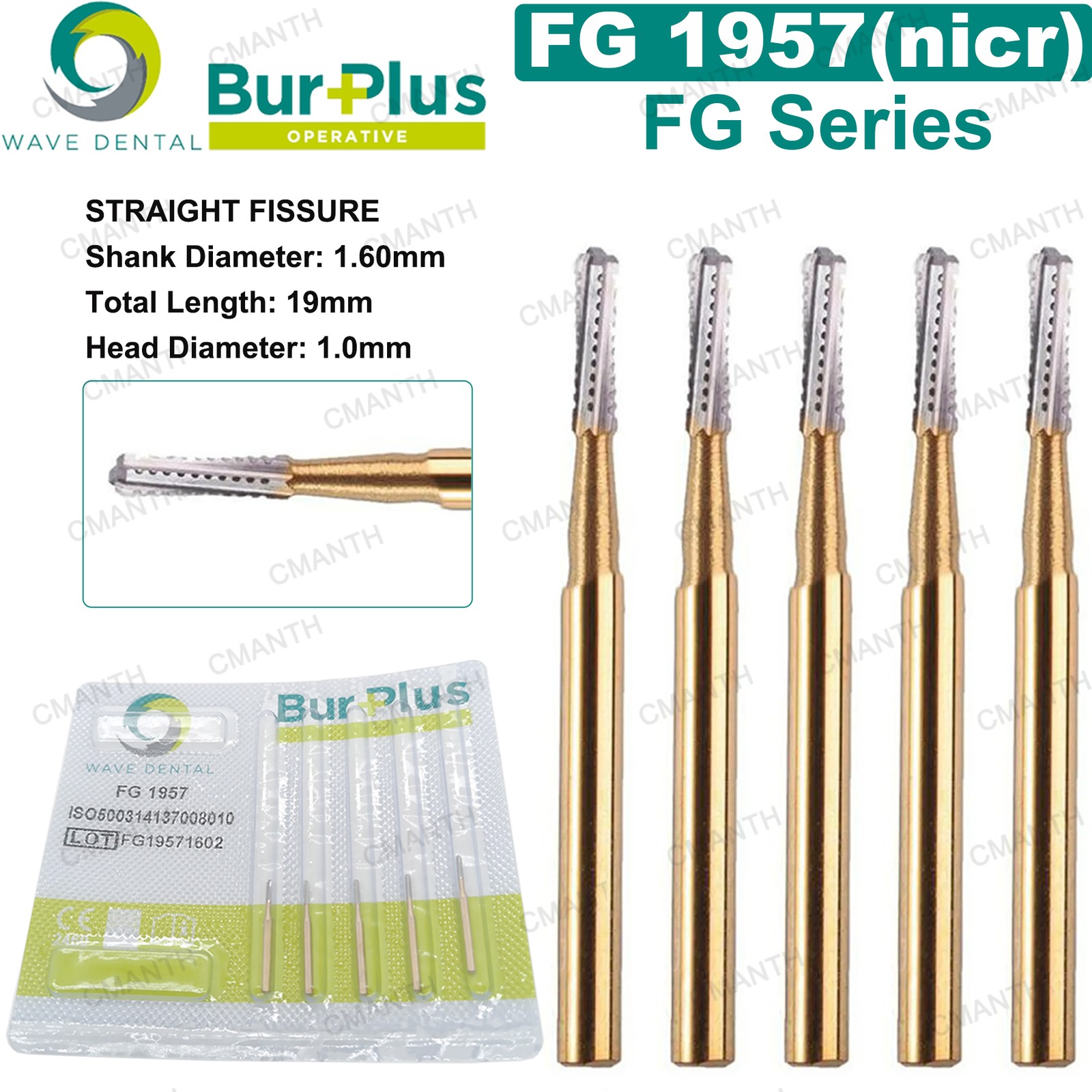 Dental Diamond Burs WAVE Tungsten Steel Carbide Burs FG for High Speed Handpiece