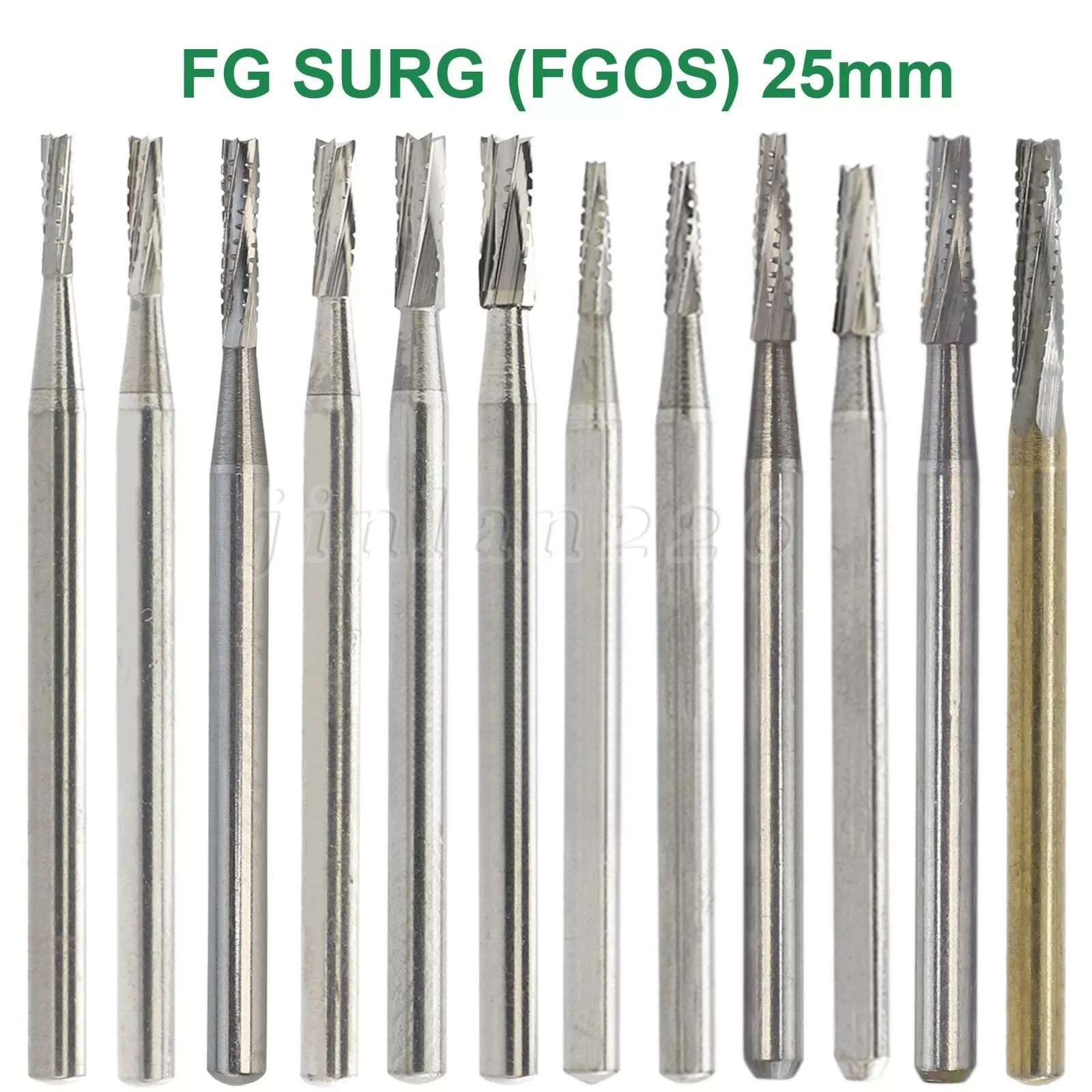 FGOS FGXL Dental Surgical Carbide Burs 25mm Cross Cut Flat End Taper Fissure