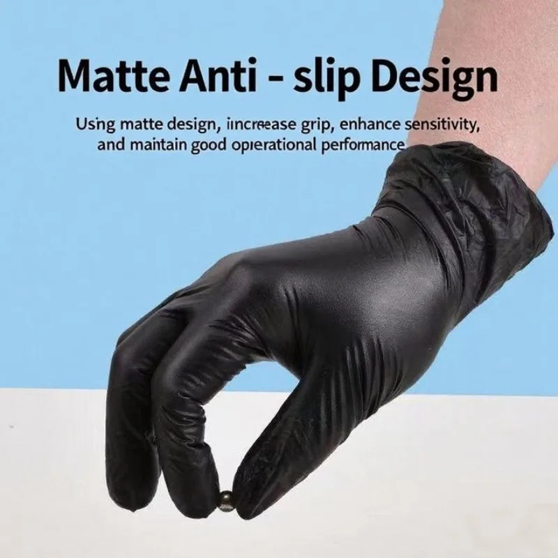 10-400Pcs Disposable Rubber Glove Black Latex Free PVC Gloves Household Kitchen