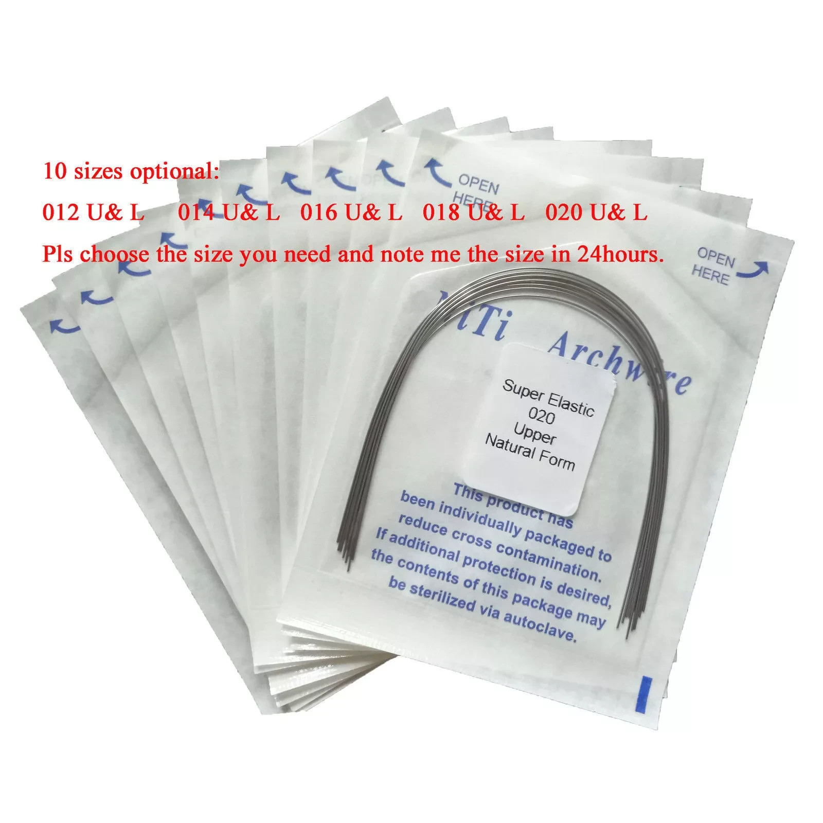 10-100x Dental Ortho Arch Wire Niti Super Elastic Round Rectangular Natural Form