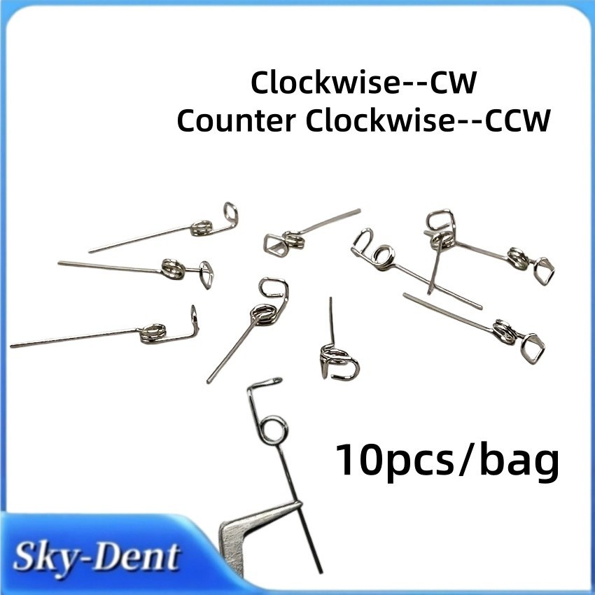10pcs/bag Dental Orthodontic Wire Spring Rotate Teeth Uprighting Wires CW/CCW