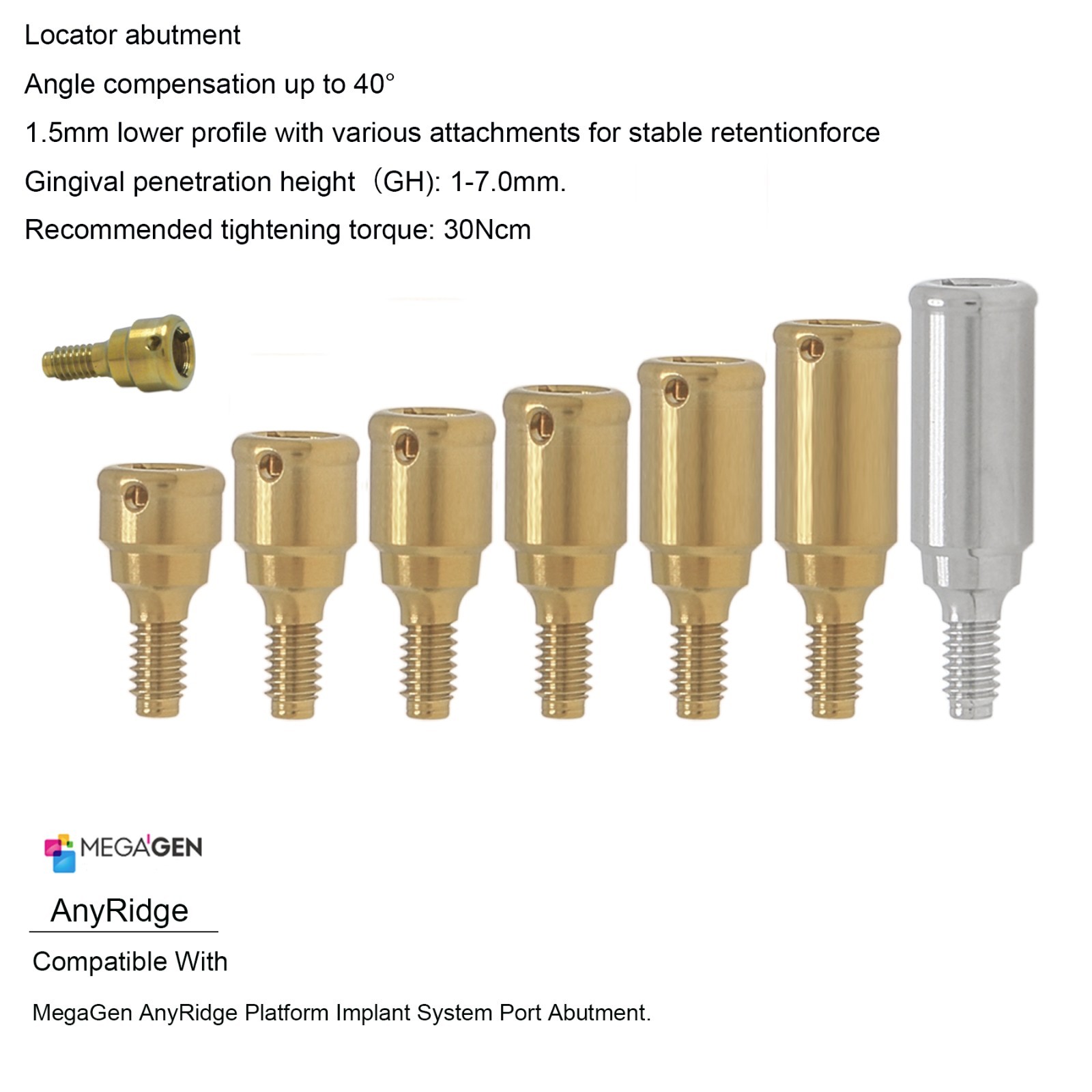 Titanium Overdenture Locator Abutment Dental abutment for All Implant System