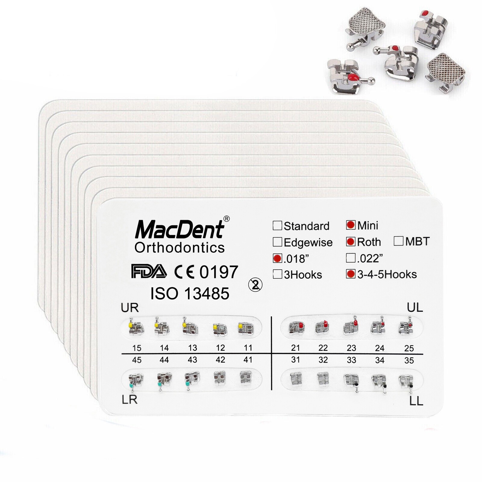 Dental Orthodontic Brackets Metal Self-ligating Ceramic Clear Crystal ALL Types