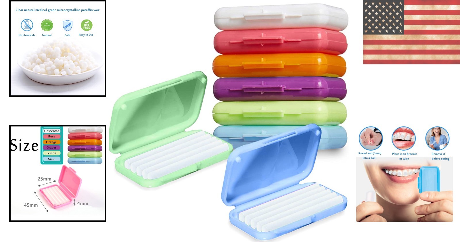 Orthodontic Wax for Braces – 6 Colorful Scents for Ultimate Comfort and Relief