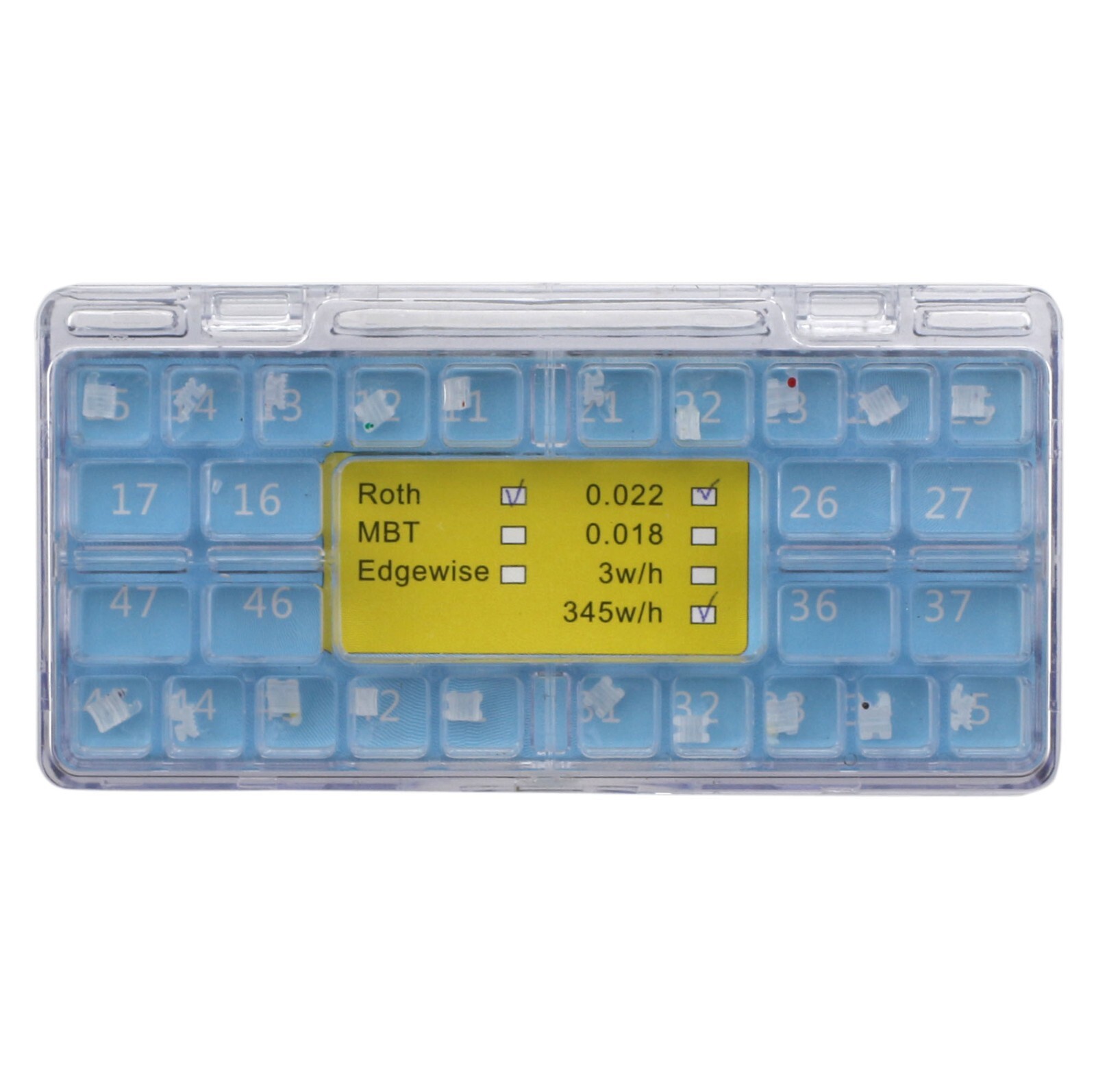 Dental Orthodontic Ceramic Brackets Braces Sapphire Roth MBT 022 345 Hooks 5-5