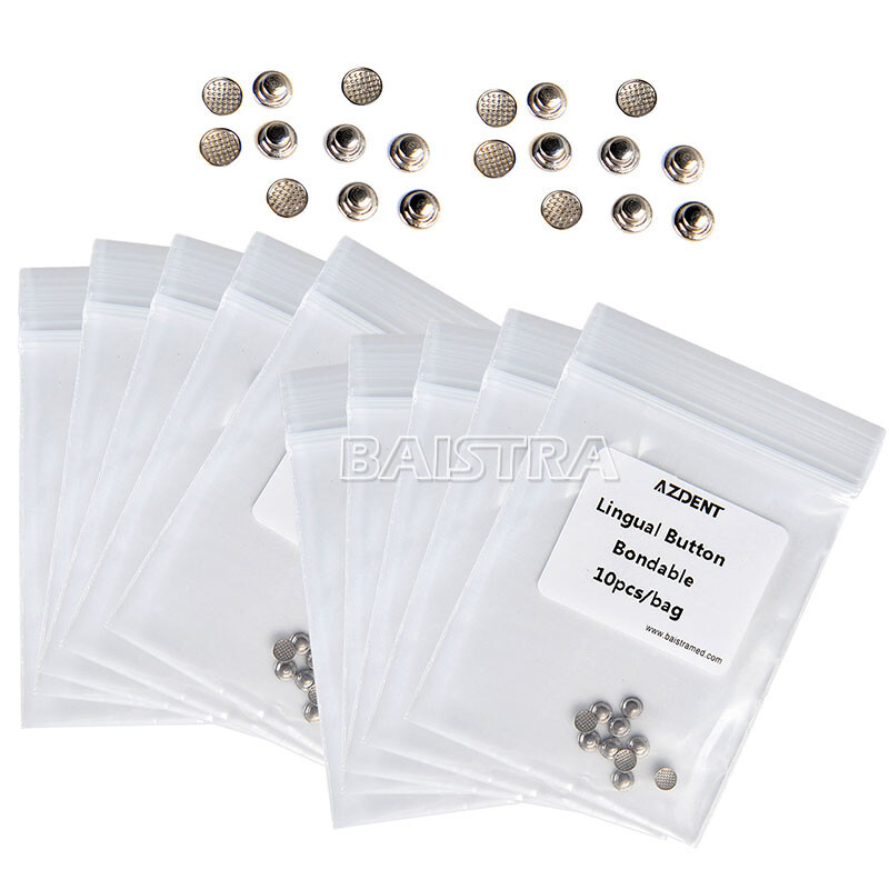 10X AZDENT Dental Orthodontic Lingual Button Bondable Round 10 Pcs/pack