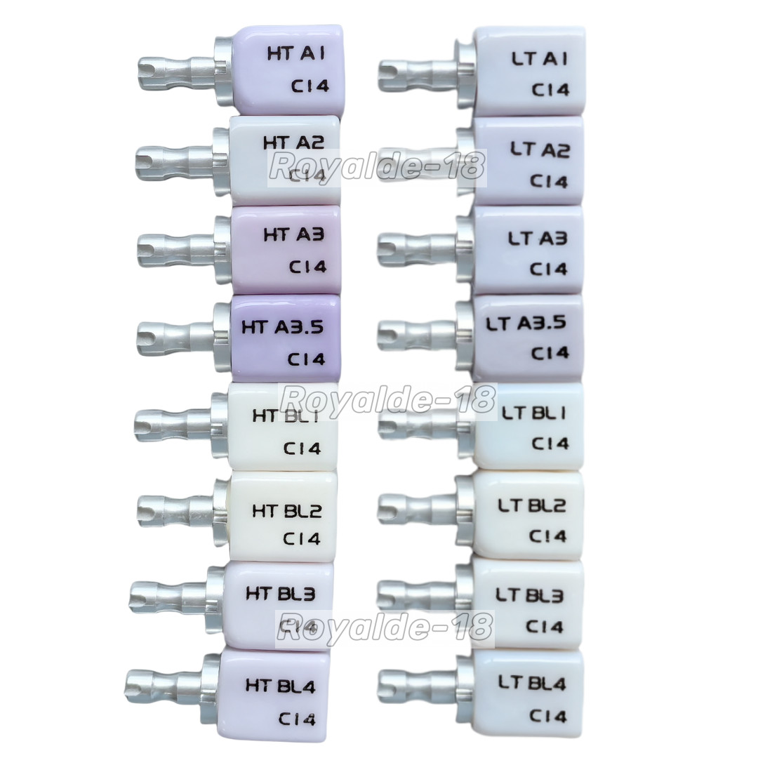 5Pcs/Box Dental C14 Glass Ceramic Lithium Dislicate Blocks Cerec CAD CAM Emax