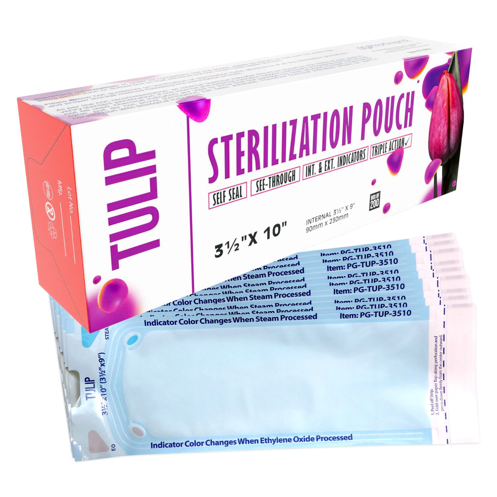 400 Sterilization Pouches 3.5″ x 10″, Nail Bags for Sterilizer Sterile Autoclave
