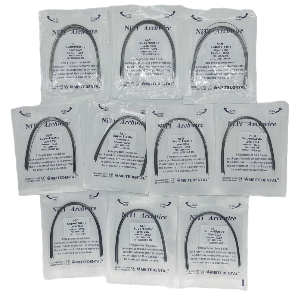 10 Bolsas Arcos de Ortodoncia Dental Redondos Niti Arco de Alambre Su