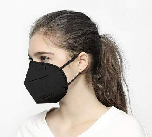 Black Color KN95 Protective 5 Layer Face Mask Disposable Respirator BFE 95%