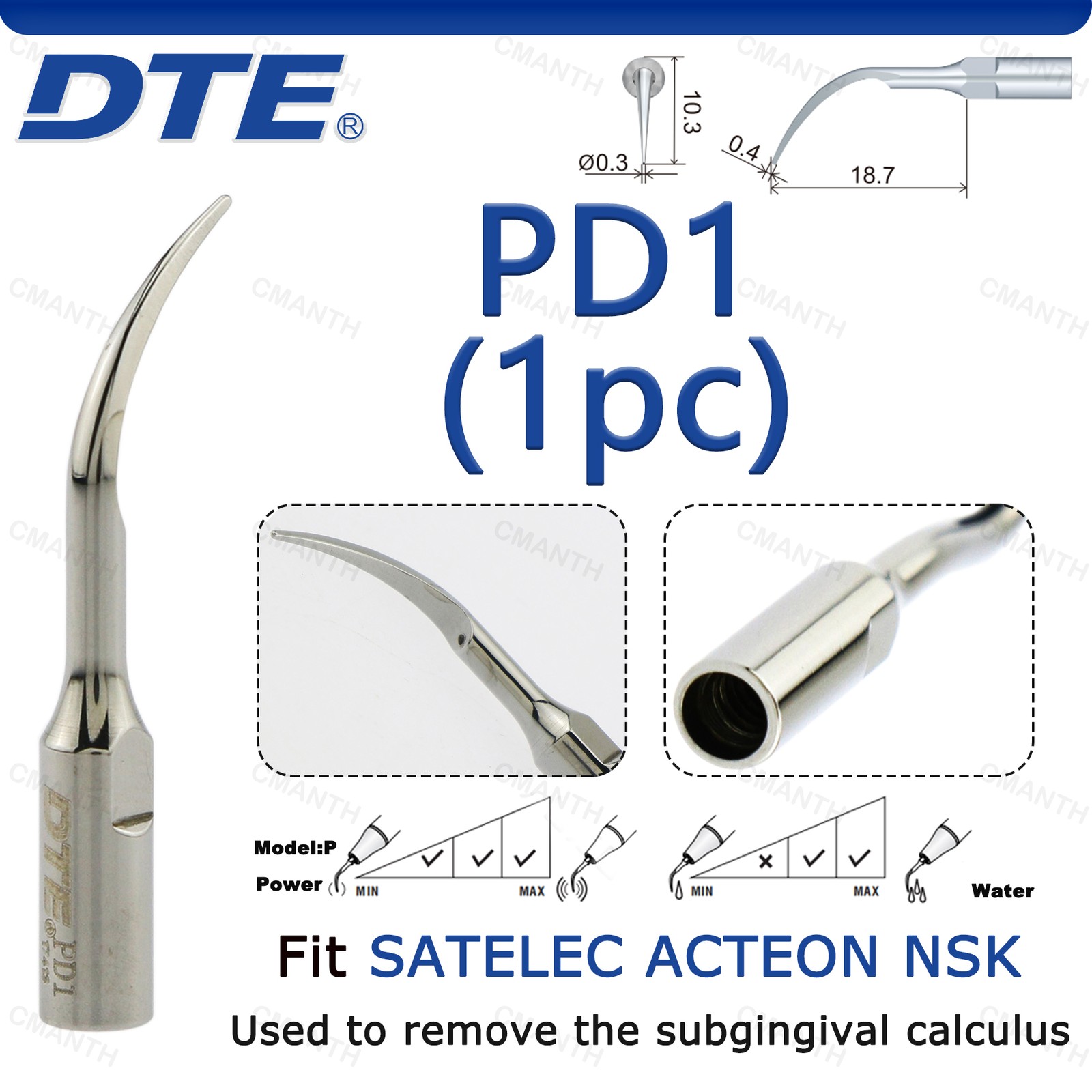 Woodpecker DTE Dental Ultrasonic Scaler Tip Periodontics Tips Fit NSK SATELEC