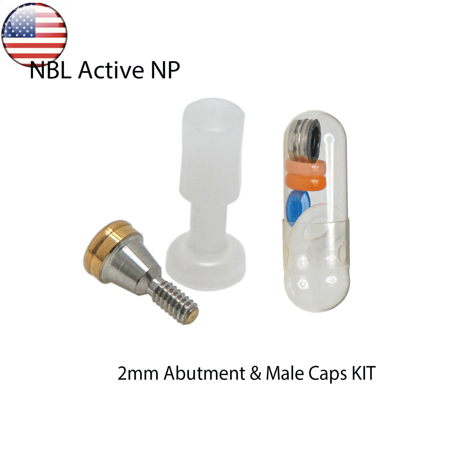US Dental Attachment Locator Abutment for Nobel Biocare NP/RP 1-5mm Caps Kit