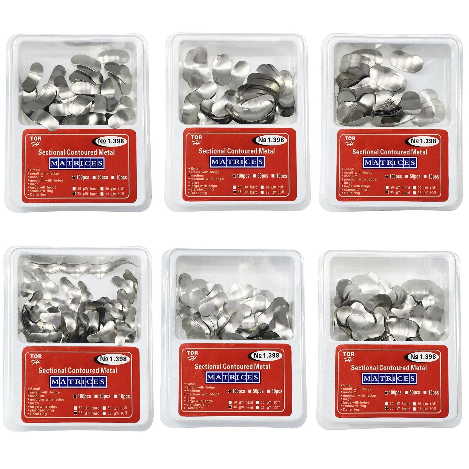 Dental Contoured Sectional Resin Anterior Refill Matrices Matrix Bands S/M/L