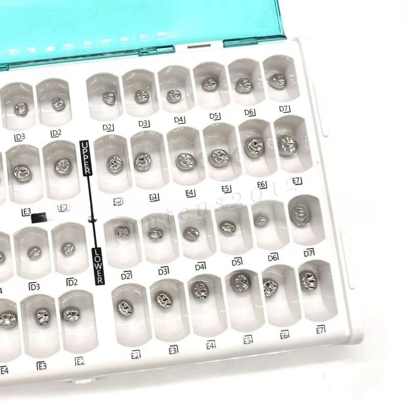 Dental Material Children’s Stainless Steel Baby Teeth Prefabricated Crown 48/Box