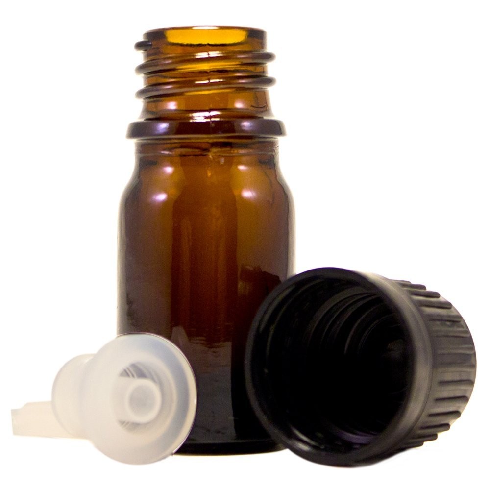 GreenHealth 5 ml (1/6 fl oz) Amber Glass Bottle with Euro 0.2 Ounces,